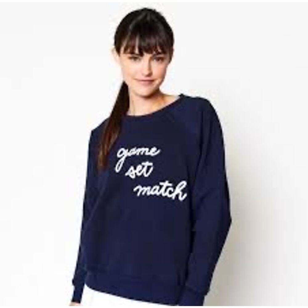WOMEN'S AME & LULU STITCHED TENNIS SWEATSHIRT sz Medium